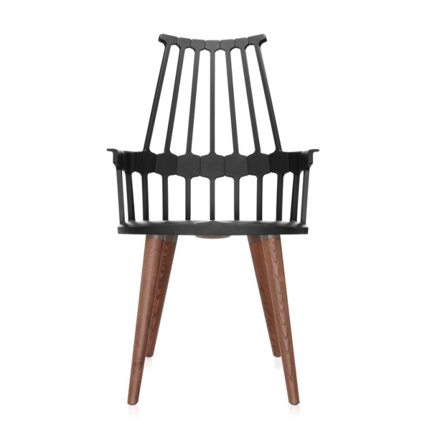 silla comback 4 patas roble/negra Kartell