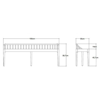Banco Spindle Roble - Ethnicraft Banco Spindle Roble - Ethnicraft