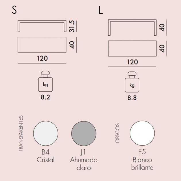 medidas y colores mesa auxiliar Invisible Side Kartell