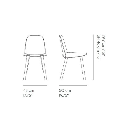 Medidas Silla Nerd de Muuto en Moises Showroom Medidas Silla Nerd de Muuto en Moises Showroom