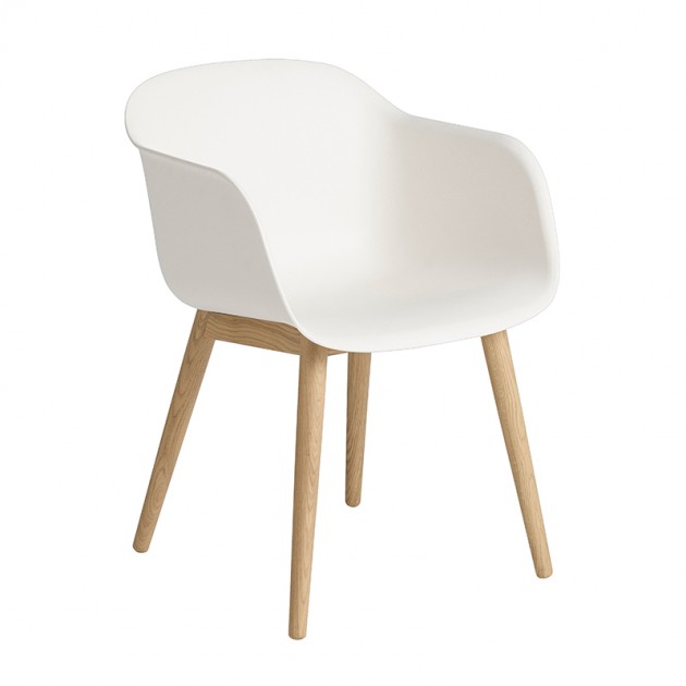 Silla Fiber Armchair Wood white de Muuto