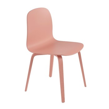 Silla Visu chair base madera color tan rose de Muuto en Moises Showroom Silla Visu chair base madera color tan rose de Muuto en Moises Showroom