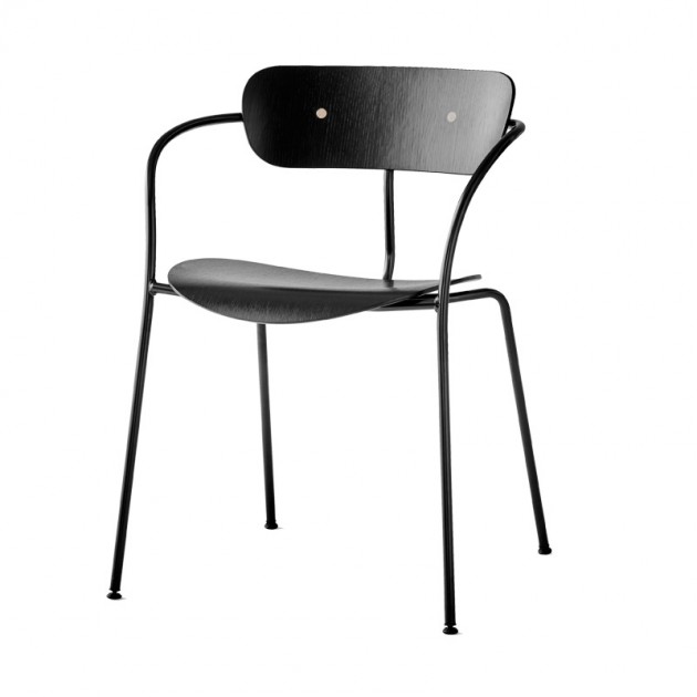 silla Pavilion AV2 &Tradition roble lacado negro