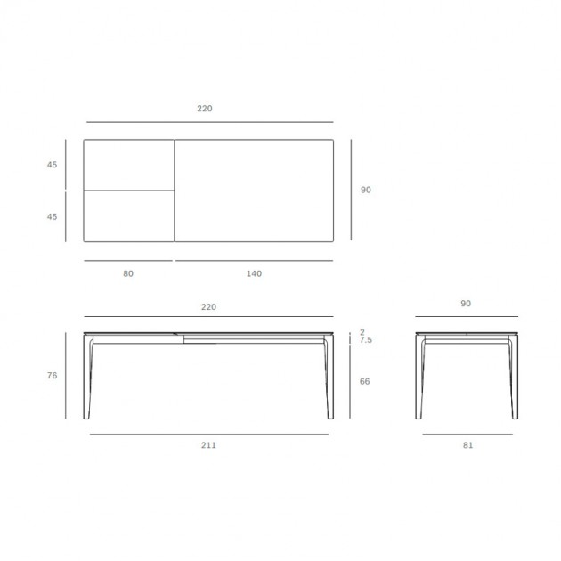 medidas mesa extensible Bok S Ethnicraft