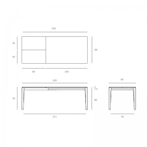 medidas mesa extensible Bok S Ethnicraft