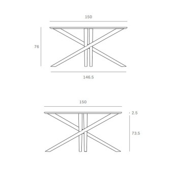 medidas mesa de comedor Mikado redonda Ethnicraft medidas mesa de comedor Mikado redonda Ethnicraft