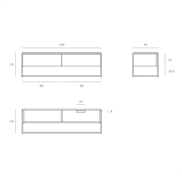 medidas mueble de televisión Monolit Ethnicraft