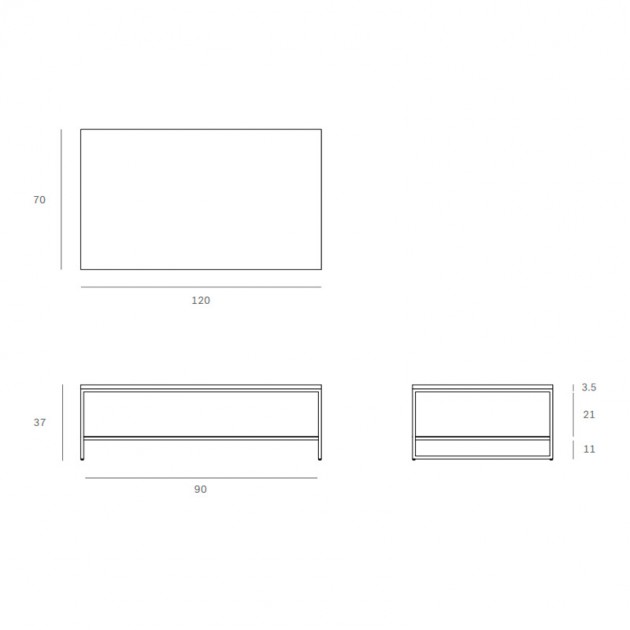 medidas mesa de centro Stone 120 x 70 cm Ethnicraft