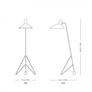 medidas Lámpara Tripod HM8 &tradition