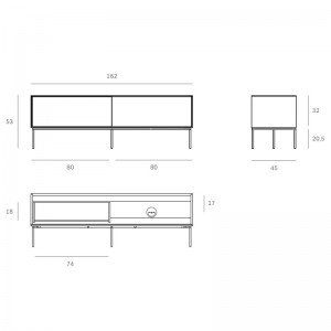 medidas mueble de TV Grooves pequeño Ethnicraft