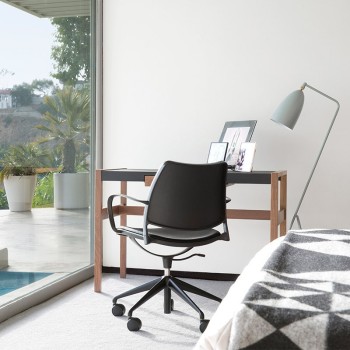 silla Gas con pie de ruedas cromado Stua silla Gas con pie de ruedas cromado Stua