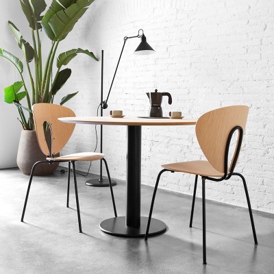 Mesa Zero Stua roble alpi base negra diámetro 90 Mesa Zero Stua roble alpi base negra diámetro 90