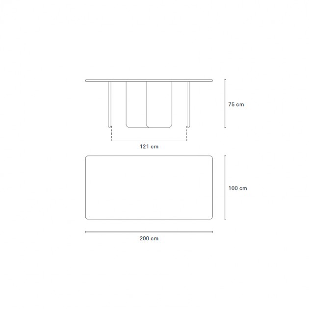 Medidas mesa ARQ de Teulat en Moises Showroom