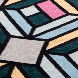 detalle Parquet Tetragon Blue Gan rugs