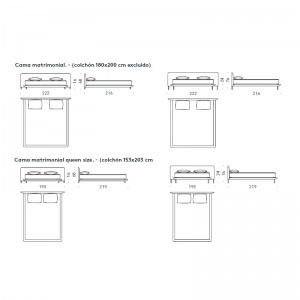 Medidas Cama Blendy - De Padova en Moises Showroom