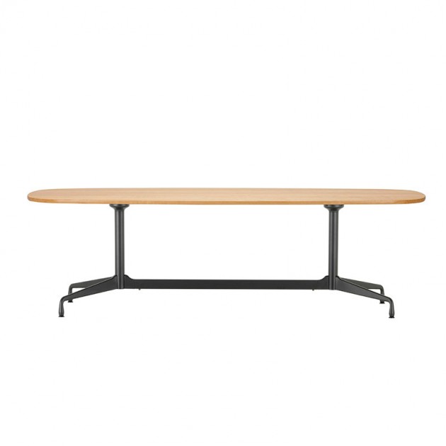 Mesa Eames Segmented de comedor tablero roble pies y columna negro