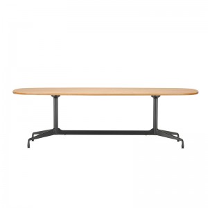 Mesa Eames Segmented de comedor tablero roble pies y columna negro