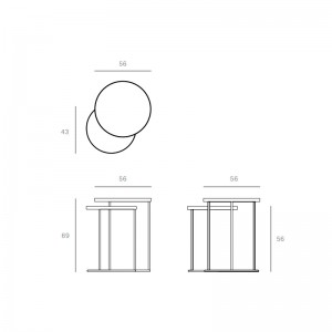 medidas mesa auxiliar Nesting set Ethnicraft