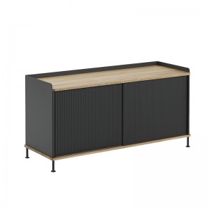 Aparador Enfold Sideboard Low Oak Black de Muuto en Moises Showroom