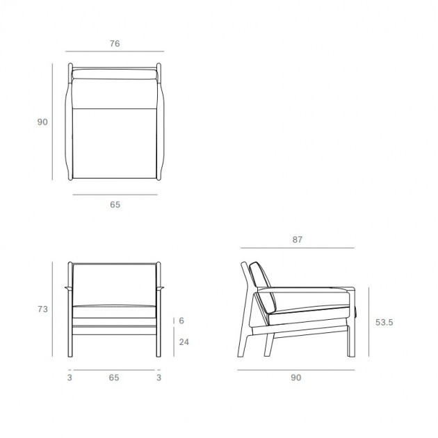 medidas sillón Jack Ethnicraft