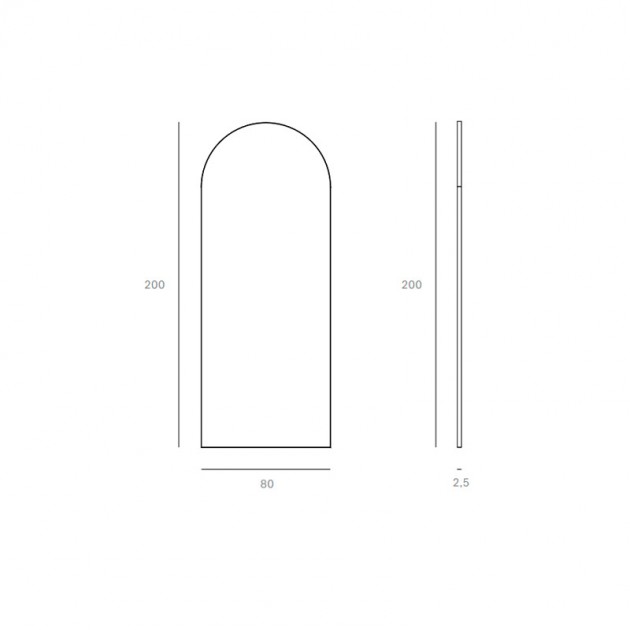 medidas Clear Gate espejo de suelo Ethnicraft