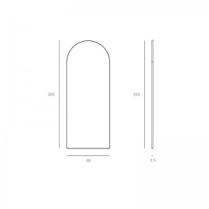 medidas Clear Gate espejo de suelo Ethnicraft