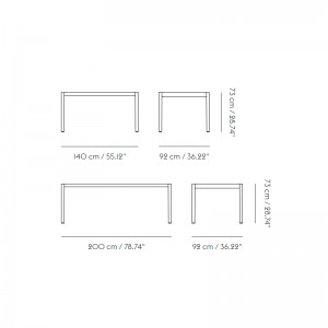 Medidas mesa Workshop table de Muuto en Moises Showroom