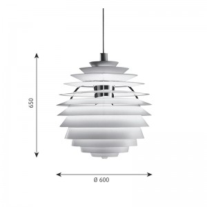 medidas lámpara PH Louvre Louis Poulsen