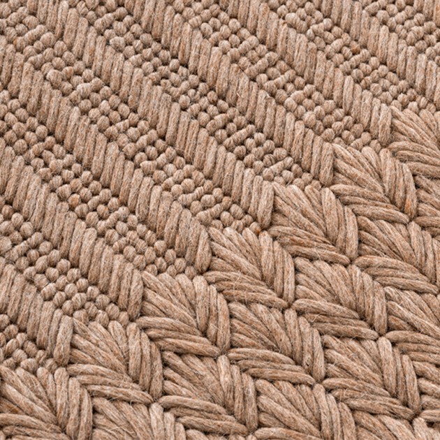 Detalle Chaddar Camel de Gan Rugs en Moises Showroom