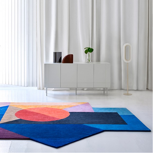 Ambiente Zoe Kubb de Gan Rugs en Moises Showroom