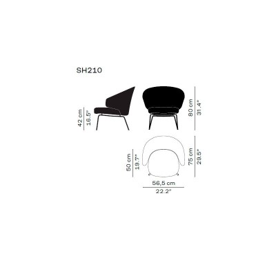 medidas butaca Let sh210 Fritz Hansen medidas butaca Let sh210 Fritz Hansen