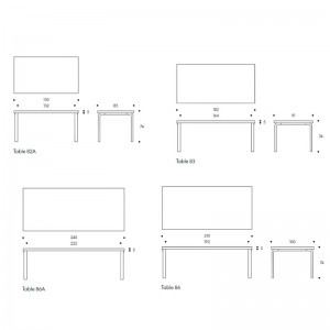 medidas mesa Aalto Rectangular Artek