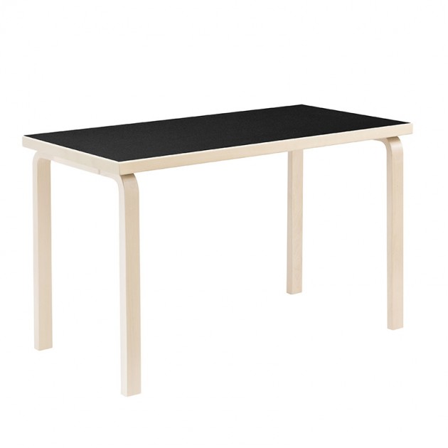 escritorio Aalto Rectangular Artek linoleo negro