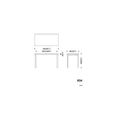 medidas mesa Aalto rectangular para escritorio Artek medidas mesa Aalto rectangular para escritorio Artek