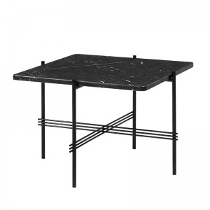 Mesa TS square 55x55 black marquina marble de Gubi en Moises Showroom