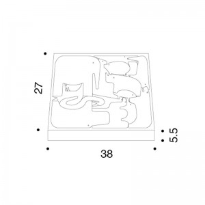 Puzzle 16 animales Danese Milano Enzo Mari medidas