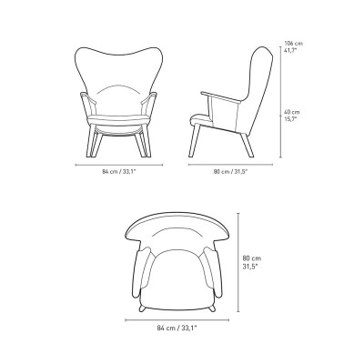 medidas sillón CH78 Mama bear Carl Hansen