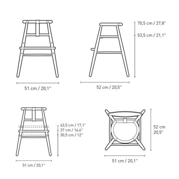 medidas ND54 y ND54S Carl Hansen