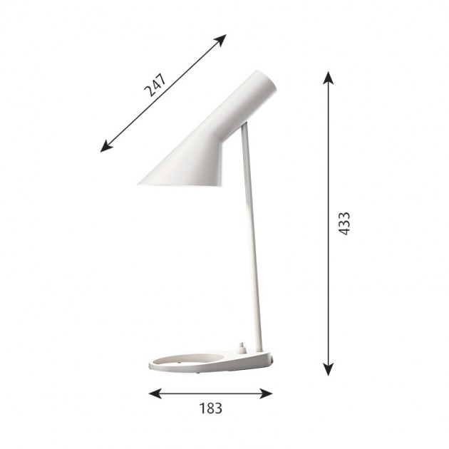 medidas Lámpara sobremesa AJ Mini Louis Poulsen