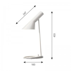 medidas Lámpara sobremesa AJ Mini Louis Poulsen