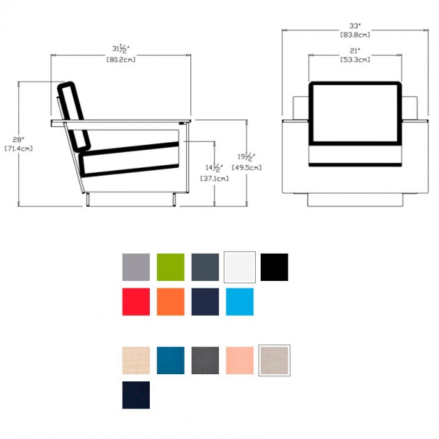 medidas y colores butaca Nisswa Loll designs