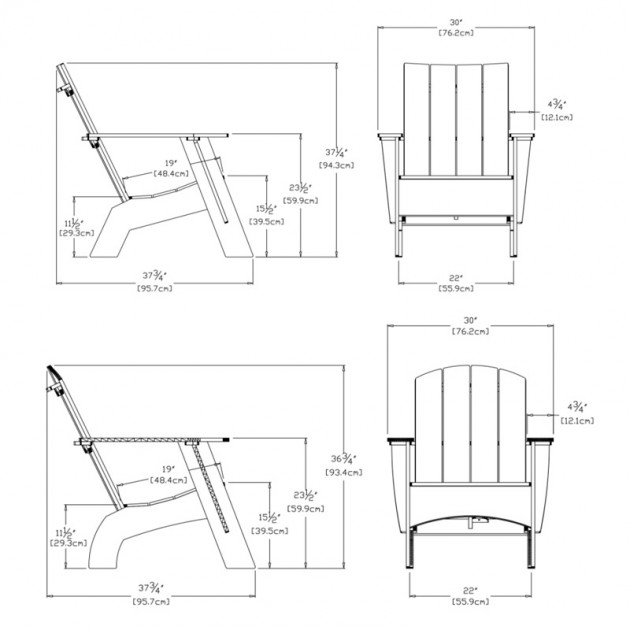 medidas butaca Adirondack alta Loll Designs