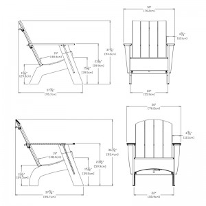 medidas butaca Adirondack alta Loll Designs