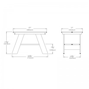 medidas mesa auxiliar Adirondack Loll designs