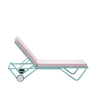 Isimar Chaise longue Barceloneta avec roues et tapis Isimar Chaise longue Barceloneta avec roues et tapis