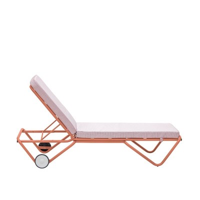 Isimar Chaise longue Barceloneta avec roues et tapis Isimar Chaise longue Barceloneta avec roues et tapis