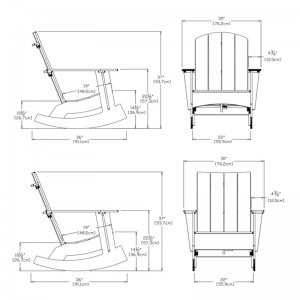 Medidas mecedora Adirondack Loll designs