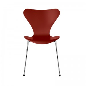 Fritz Hansen silla Serie 7 lacada Venetian red pata cromada