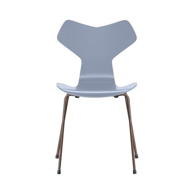 Fritz Hansen silla Grand Prix lacada azul lavanda pata bronce Fritz Hansen silla Grand Prix lacada azul lavanda pata bronce