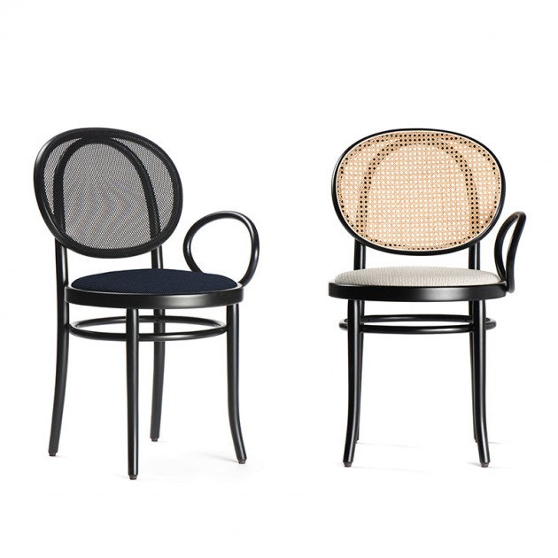 sillas con brazo N.0 lacada negro Thonet Vienna